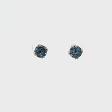 Load and play video in Gallery viewer, 14kt Yellow Gold  Blue Topaz Earrings
