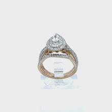 Load and play video in Gallery viewer, 14kt Yellow Gold Diamond Engagement Ring and Wedding Band
