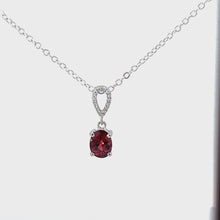 Load and play video in Gallery viewer, 14kt White Gold Mozambique Garnet Pendant
