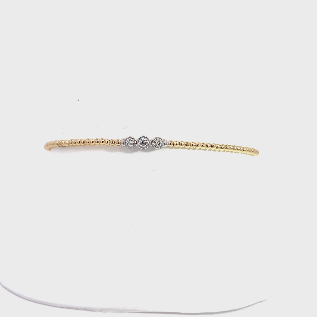 14k  Yellow Gold Diamond Bangle Bracelet