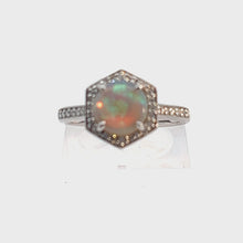 Load and play video in Gallery viewer, 14kt White Gold Opal and Diamond Ring
