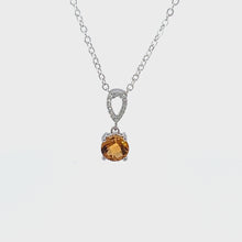Load and play video in Gallery viewer, 14kt White Gold and Citrine and Diamond Pendant
