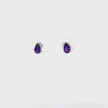 Load and play video in Gallery viewer, 14kt White Gold Amethyst and Diamond Earrings
