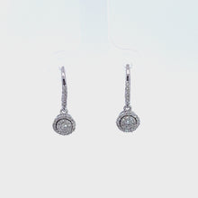 Load and play video in Gallery viewer, 14kt White Gold Dangle  Diamond Earrings
