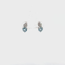 Load and play video in Gallery viewer, 14kt White Gold Aquamarine  and Diamond Earrings
