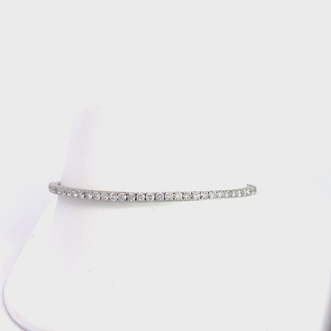 14kt White Gold Diamond Flex Bangle Bracelet