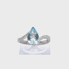 Load and play video in Gallery viewer, 14kt White Gold Aquamarine and Diamond Ring
