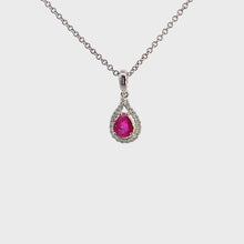 Load and play video in Gallery viewer, 18kt White Gold Natural Ruby and Diamond Pendant
