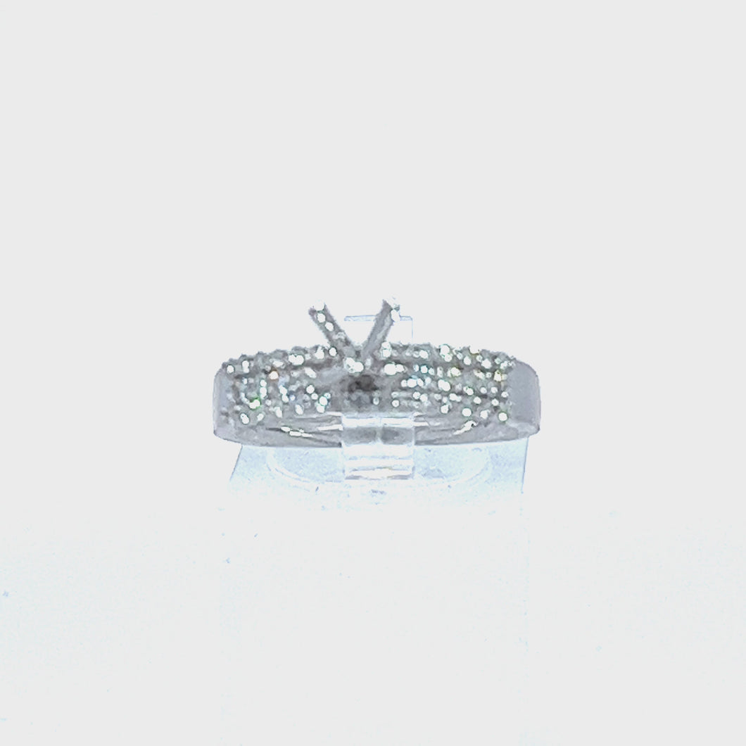 14kt White Gold Diamond Engagement Semi Mount Ring