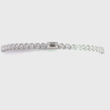 Load and play video in Gallery viewer, 14kt White Gold Diamond Bangle Bracelet
