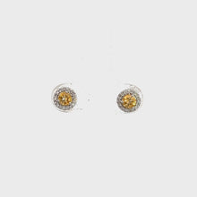 Load and play video in Gallery viewer, 14kt White Gold Citrine and Diamond Earrings
