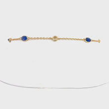 Load and play video in Gallery viewer, 18kt Yellow Gold Diamond and Natural Sapphire  Bracelet
