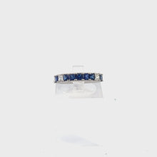 Load and play video in Gallery viewer, 18kt White Gold Natural Blue Sapphire and Diamond Ring
