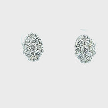 Load and play video in Gallery viewer, 14kt  White Gold Diamond Earrings
