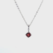 Load and play video in Gallery viewer, 14kt White Gold Mozambique Garnet Pendant
