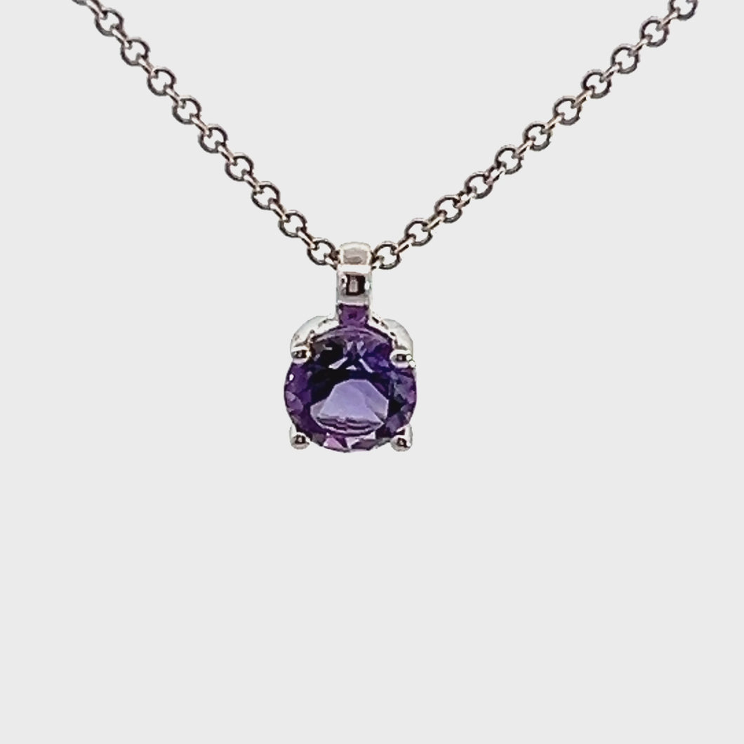 14Kt White Gold and Amethyst Pendant