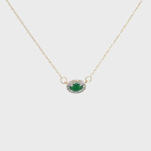 Load and play video in Gallery viewer, 14kt Yellow Gold Natural Emerald and Diamond Pendant
