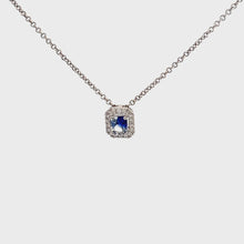 Load and play video in Gallery viewer, 18kt White Gold Natural Blue  Sapphire Pendant
