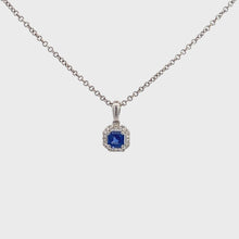 Load and play video in Gallery viewer, 18kt White Gold Natural Blue  Sapphire Pendant
