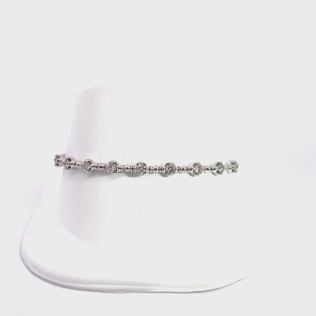 14kt White Gold Diamond Bangle Bracelet