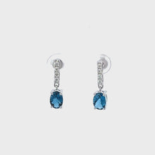 Load and play video in Gallery viewer, 14kt White Blue Topaz and Diamond  Earrings
