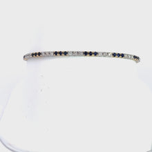 Load and play video in Gallery viewer, 14kt White and Yellow Gold Diamond and Natural Sapphire  Bracelet
