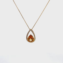 Load and play video in Gallery viewer, 14kt Yellow Gold and Citrine and Diamond Pendant
