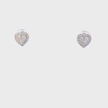 Load and play video in Gallery viewer, 14kt  White Gold  Heart Shaped Diamond Earrings
