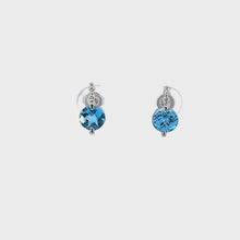 Load and play video in Gallery viewer, 14kt White Blue Topaz  and Diamond Earrings
