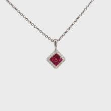 Load and play video in Gallery viewer, 18kt White Gold Natural Ruby and Diamond Pendant
