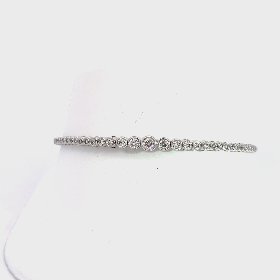 14kt White Gold Diamond Bangle Bracelet