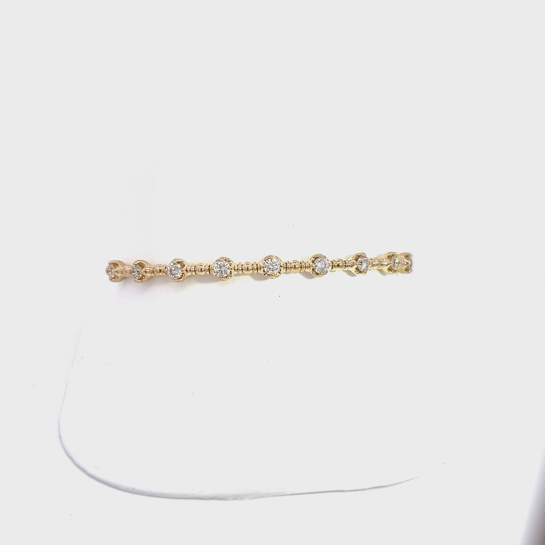 14k  Yellow Gold Diamond Bangle Bracelet