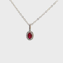 Load and play video in Gallery viewer, 18kt White Gold Natural Ruby and Diamond Pendant
