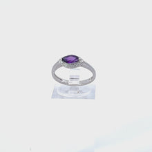 Load and play video in Gallery viewer, 14kt White Gold Amethyst Ring
