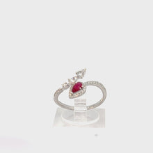 Load and play video in Gallery viewer, 14kt White Gold Natural Ruby and Diamond Ring
