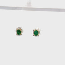 Load and play video in Gallery viewer, 18kt White Gold Emerald and  Diamond Earrings
