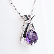 Load image into Gallery viewer, 14Kt White Gold and Amethyst Pendant
