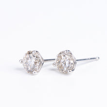Load image into Gallery viewer, 14kt White Gold Diamond Solitaire Studs  1.02ctw Diamonds
