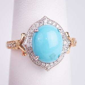 14kt Yellow NaturalTurquoise Ring