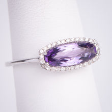 Load image into Gallery viewer, 14kt White Gold Amethyst and Diamond Ring

