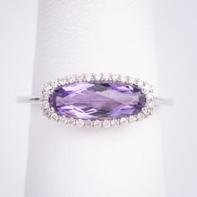 Load image into Gallery viewer, 14kt White Gold Amethyst and Diamond Ring
