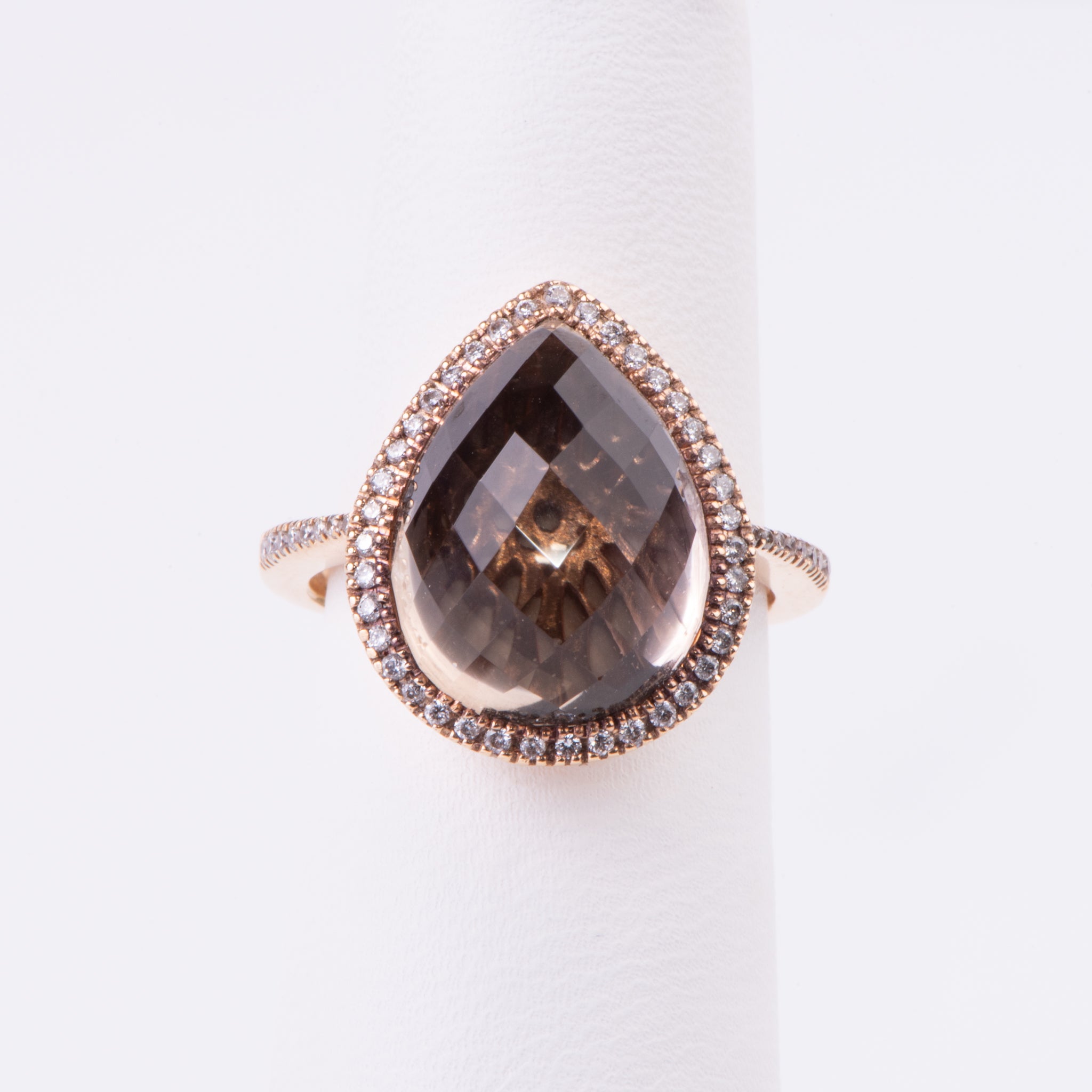 14kt Rose Gold Smoky Topaz Quartz Ring – Amrein Diamonds