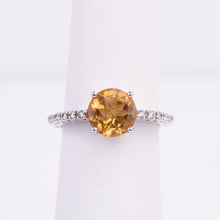 Load image into Gallery viewer, 14kt White Gold Citrine and Diamond Ring
