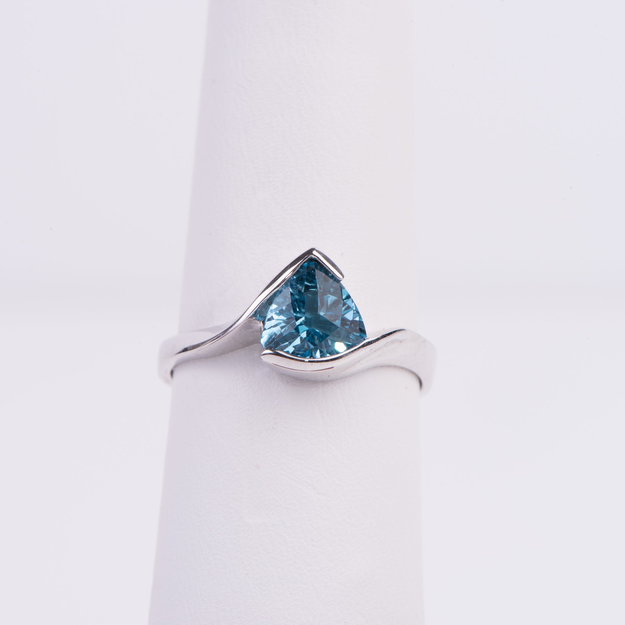 White Gold Diamond & deals Blue Topaz Ring