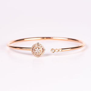 14k  Rose Gold Diamond Bangle Bracelet