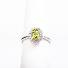 Load image into Gallery viewer, 14kt White Gold Peridot and Diamond Ring
