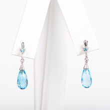 Load image into Gallery viewer, 14kt White Gold Topaz Earrings
