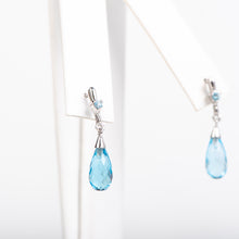 Load image into Gallery viewer, 14kt White Gold Topaz Earrings
