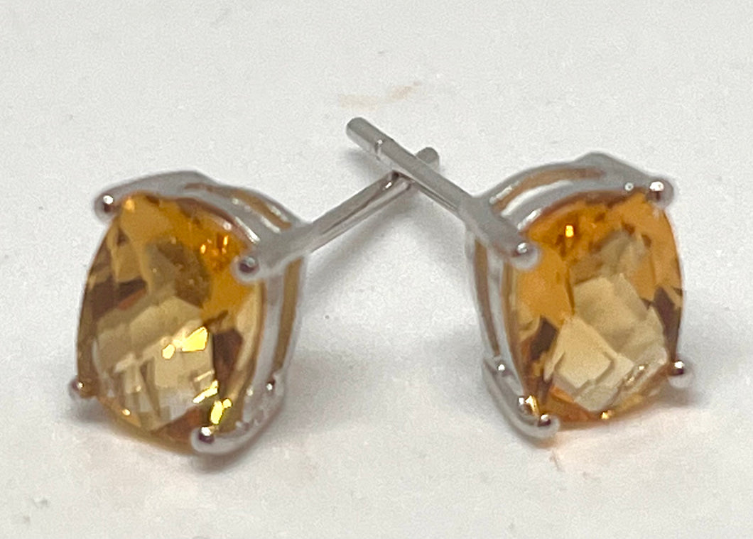 14kt White Gold Citrine Earrings