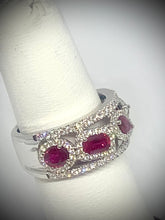 Load image into Gallery viewer, 14kt White Gold Natural Ruby and Diamond Ring
